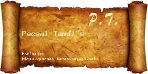 Pacsai Tamás névjegykártya